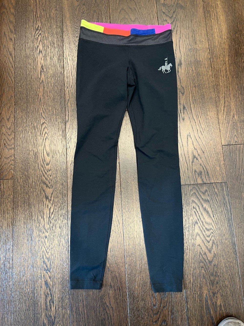 Under Armour Black women’s Leggings with Neon Multicolor Waistband Canadian ed